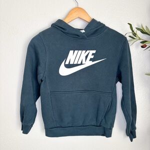 Nike Teal Hoodie with White Logo Kids Medium